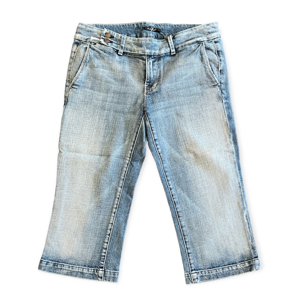 7 For All Mankind Light Blue Bermuda Shorts